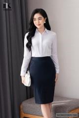 Áo Sơ Mi Dài Tay Cổ Đức Nẹp Dấu Khuy cơ bản phù hợp nhiều kiểu dáng NKSM2010011 ( Ko kèm QU/CV/PK)