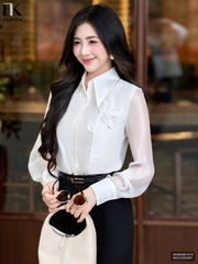 Sơ mi cổ đức tơ tằm mềm mát, dễ mặc NKSM2601019