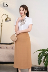 Chân váy Suông Mới 2 Cơi Túi Dáng Dài, Thanh Lịch NKCV2401001