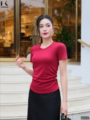 Áo thun nhún eo kiểu cách mới, trẻ trung, mới lạ NKAT2501003