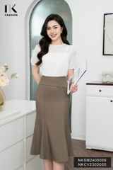Áo Sơ Mi Tơ Nhũ Bấu Mí NK Fashion Công Sở Nữ Thanh Lịch Thời Trang Vải Mềm Mịn NKSM2405006
