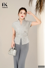 Sơ ni cổ tàu V xếp eo, kiểu dáng mới, sang xịn không ngờ NKSM2502015