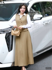 Gile xếp eo text min kiểu dáng mới, nhẹ nhàng dễ mặc NKSM2510010