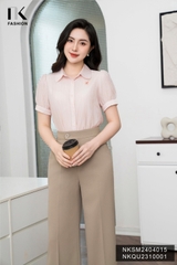 Áo Sơ Mi Cổ Sen Đính Nơ NK Fashion Trẻ Trung, Nữ Tính Cho Nàng Công Sở NKSM2404015