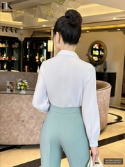 SƠ MI CỔ NƠ TAY BỒNG TRẺ TRUNG, THANH LỊCH NKSM2409002
