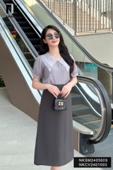 Áo Sơ Mi Tơ Cổ Sen Nhọn 2 Lớp NK Fashion Công Sở Nữ Thanh Lịch, Nữ Tính Vải Mềm Mịn NKSM2405009