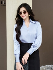 Sơ mi cổ V tay bồng nhẹ nhàng gợi cảm mà tinh tế NKSM2601016