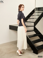 Sơ mi diễu cúc peplum pha trộn phong cách cổ điển và hiện đại LUSM2507033