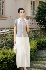 Sơ mi hoa tay phối cổ kiểu dáng mới cực xinh LUSM2505007