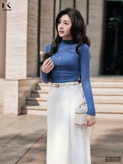 Áo len cổ leo nhún chéo kiểu cách mới lạ, mềm, ấm NKAL2509001