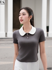 Áo thun cổ sen trẻ trung, mới, xinh xắn dễ mặc NKAT2501005