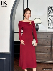 Đầm len tiệc sang xịn, mềm mại, ấm áp NKDV2411005