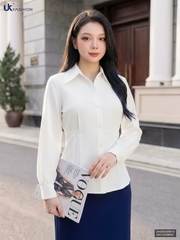 Sơ mi cổ đưc lý eo kép dễ mặc tôn eo UKSM2509010