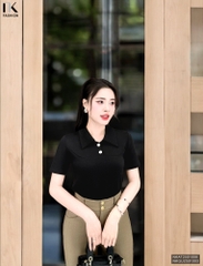 Áo Thun Cổ Nhọn 2 Cúc  Thanh Lịch, Năng Động Vải Mềm Mịn NKAT2501008