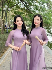 Áo dài 2 tà duyên dáng, mới lạ NKDV2411001 ( ko kèm quần + PK)