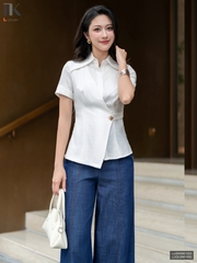 Sơ mi cổ đức súp vạt kiểu dáng mới sang chảnh LUSM2601023