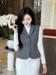 Gile 2 lớp cổ ve liền lịch sự, nhẹ nhàng NKAK2509002