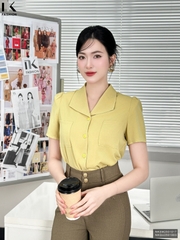 Sơ mi cổ nhọn túi ngực phong cách mới NKSM2501017
