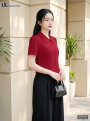 Sơ mi cổ sen ôm vừa gọn gàng UKSM2507024