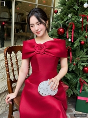 Đầm Tiệc Chùm Vai NK Fashion Công Sở Nữ Sang Trọng, Nữ Tính Vải Mềm Mịn NKDV2410008