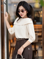 Sơ mi tay lỡ vạt cổ xếp điệu đà phong cách hiện đại LUSM2601022