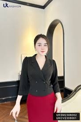 Áo Sơ Mi Giao Cúc Tay Lỡ UK Fashion Thanh Lịch, Nữ Tính UKSM2308002