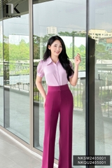 Sơ mi lụa cổ sen sóng NKSM2405001 kiểu dáng mới, thanh thoát, xinh nhẹ nhàng