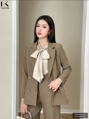 Áo Vest 2 Lớp 4 Cúc Đồng Nẹp Tay NK Fashion Công Sở Nữ Thanh Lịch, Sang Trọng Vải Mềm Mịn NKAK2409001