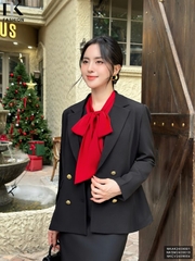 Áo Vest 2 Lớp 4 Cúc Đồng Nẹp Tay NK Fashion Công Sở Nữ Thanh Lịch, Sang Trọng Vải Mềm Mịn NKAK2409001