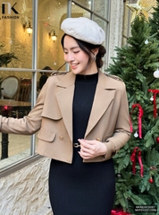Áo Khoác Dáng Ngắn NK Fashion Công Sở Nữ Sang Trọng, Thanh Lịch Vải Mềm Mại NKAK2410001