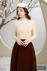 ÁO LEN PHỐI CỔ THỜI TRANG, GIỮ NHIỆT TỐT NKAL2311005