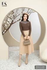 ÁO LEN PHỐI CỔ THỜI TRANG, GIỮ NHIỆT TỐT NKAL2311005