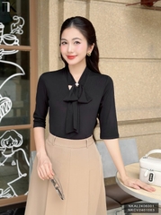 ÁO LEN TAY LỠ NƠ CỔ THỜI TRANG NKAL2406001