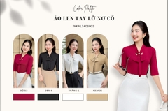 ÁO LEN TAY LỠ NƠ CỔ THỜI TRANG NKAL2406001
