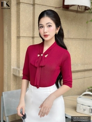 ÁO LEN TAY LỠ NƠ CỔ THỜI TRANG NKAL2406001
