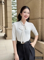 ÁO LEN TAY LỠ NƠ CỔ THỜI TRANG NKAL2406001