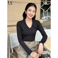 Áo Len Tay Dài Cổ Tim Lá Cổ NK Fashion Công Sở Nữ Thanh Lịch, Vải Mềm Mịn NKAL2407003