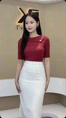 Áo len vạt cổ lệch dáng mới điệu đà NKAL2508001