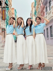 Áo Thun cổ bẻ cộc tay Basic NK Fashion Công Sở Nữ Thiết Kế Cách Điệu, Thanh Lịch, Thoải Mái, Trẻ Trung NKAT2403002