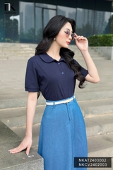 Áo Thun cổ bẻ cộc tay Basic NK Fashion Công Sở Nữ Thiết Kế Cách Điệu, Thanh Lịch, Thoải Mái, Trẻ Trung NKAT2403002