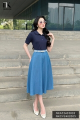 Áo Thun cổ bẻ cộc tay Basic NK Fashion Công Sở Nữ Thiết Kế Cách Điệu, Thanh Lịch, Thoải Mái, Trẻ Trung NKAT2403002