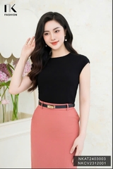NK Fashion Áo Thun Cổ Thuyền Vai Chờm Trẻ Trung, Thoải Mái NKAT2403003