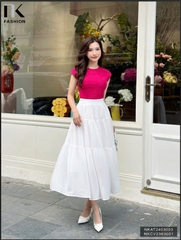 NK Fashion Áo Thun Cổ Thuyền Vai Chờm Trẻ Trung, Thoải Mái NKAT2403003