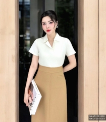 Áo Thun Cổ Ve Thời Trang Công Sở NK Fashion Basic, Trẻ Trung, Tinh Tế, Chất Vải Mềm NKAT2501006