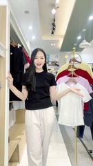 Áo Thun Cổ Tròn Croptop 25, Năng Động Vải Mềm Mịn NKAT2502005