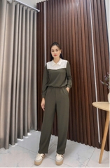 Bộ Đồ Thể Thao Phối Cổ NK Fashion Công Sở Nữ Năng Động, Thoải Mái Vải Mềm Mịn NKBD2410003