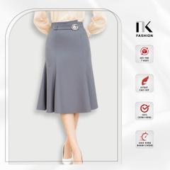Chân Váy Nữ Công Sở NK Fashion  Dáng Dài Đuôi Cá Lệch Kèm Đai Eo, Chất Liệu Co Giãn Nhẹ NKCV2112001