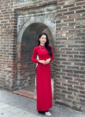 Áo dài lụa truyền thống, thanh lịch, duyên dáng, nhiều màu sắc NKDV2410005 - quần rời NKQU2312001