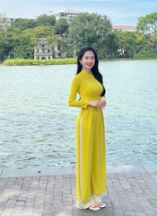 Áo dài lụa truyền thống, thanh lịch, duyên dáng, nhiều màu sắc NKDV2410005 - quần rời NKQU2312001