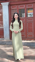 Áo dài lụa truyền thống, thanh lịch, duyên dáng, nhiều màu sắc NKDV2410005 - quần rời NKQU2312001